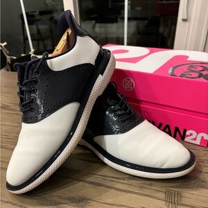 G/FORE Men's Black and White Oxford Shoes